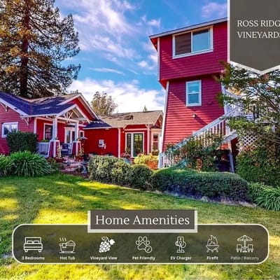 Vineyard View: Spa | Fire-pit | Dog Friendly