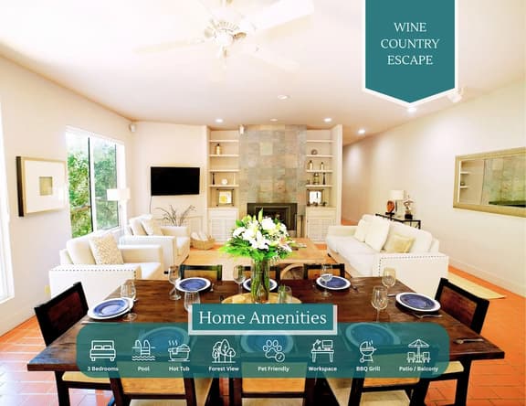 Wine Country Escape | Pool | Spa | Bocce | Dog OK